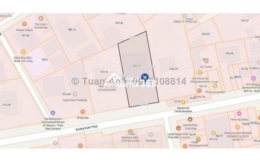 Bán Siêu Phẩm VILLA mặt tiền Xuân Thủy, Thảo Điền, Q.2. DT: 897m2, Sổ Đỏ. Giá: 405 tỷ. LH: 0909108814